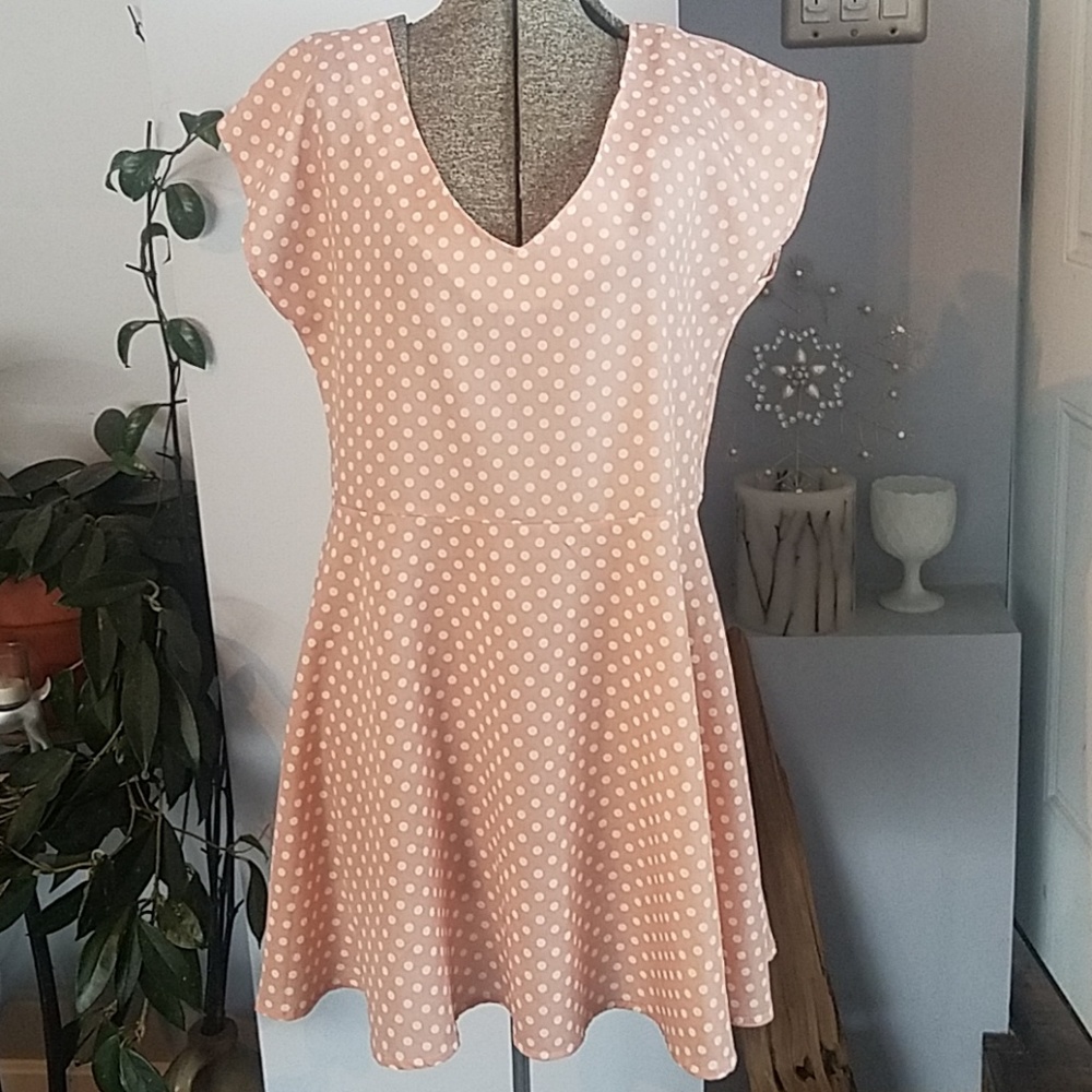 Pink polka dot dress